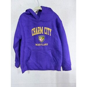 Outerstuff Kids M-5/6 Purple Hoodie Charm City‎ Baltimore Ravens NFL Sweatshirt
